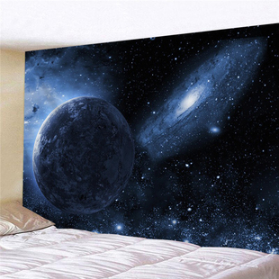 月球星空背景布ins挂布墙布宿舍房间装 饰布床头背景墙遮挡壁画布