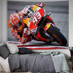 机车杜卡迪背景画布宿舍床边装饰挂布房间卧室摩托车汽车挂毯墙布