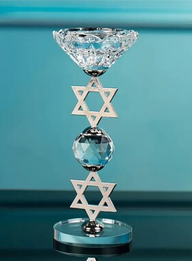 透明水晶烛台家居桌面装饰摆件