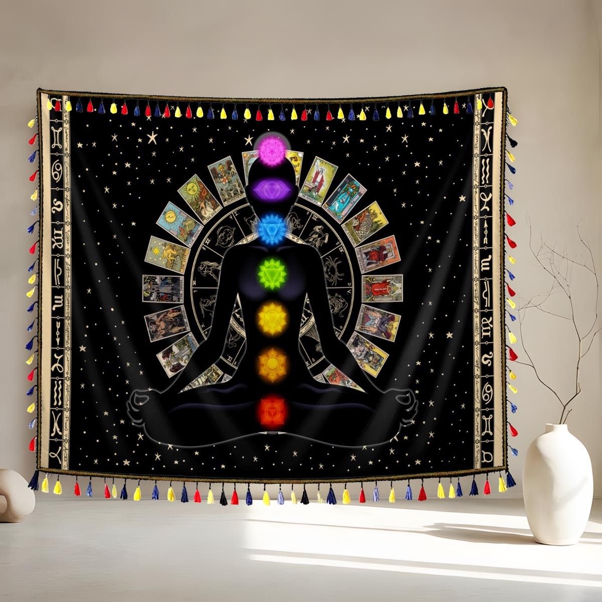 波西米亚风格客厅挂毯月相曼陀罗蝴蝶蛇图案挂毯塔罗牌背景布壁毯,居家布艺,挂毯/壁毯,淘宝优惠券,粉丝福利购,淘宝优惠卷