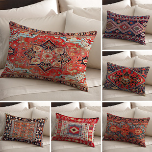 复古波斯土耳其民族风长方形抱枕套沙发长抱枕床头靠背枕垫可拆洗