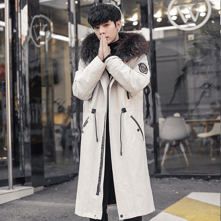 皮草内胆服男皮毛一体2020新款冬中长款过膝尼克服大码外套