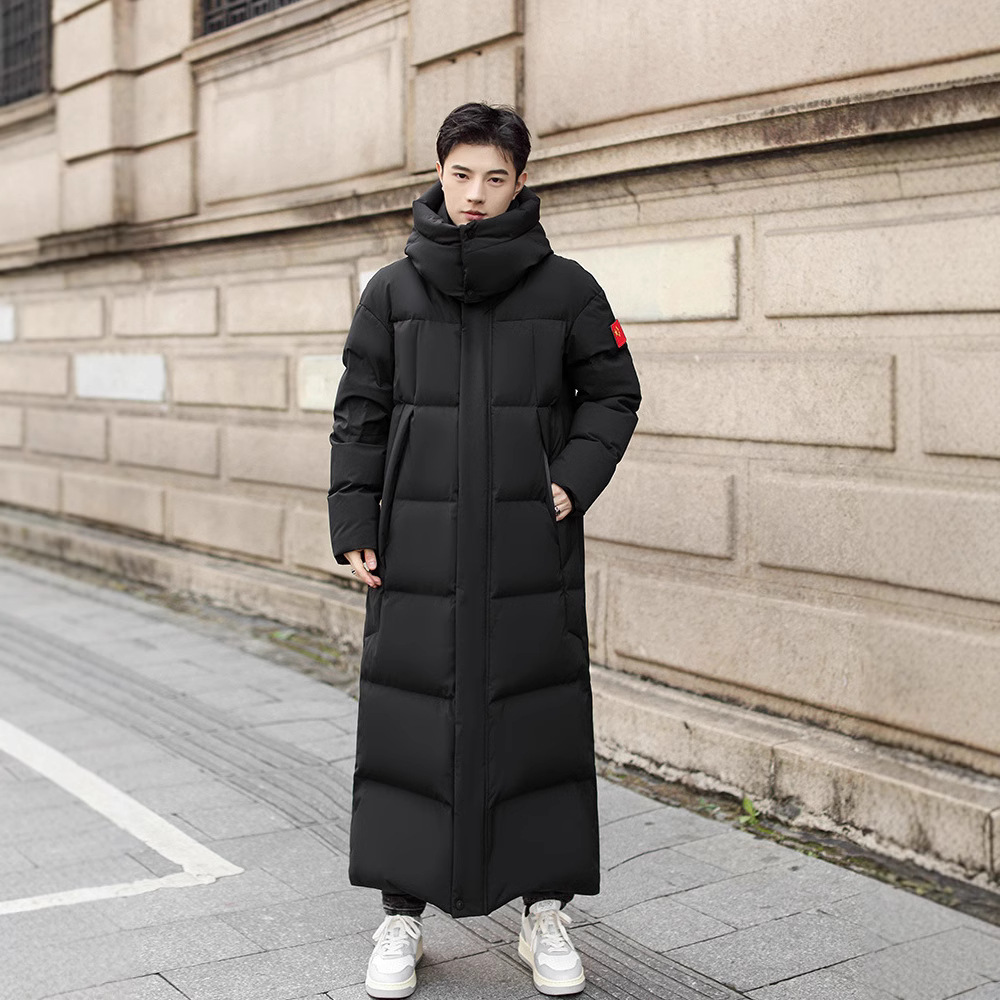 进口鹅绒羽绒服男女同款长款加厚防风情侣大码高端羽绒服冬季外套