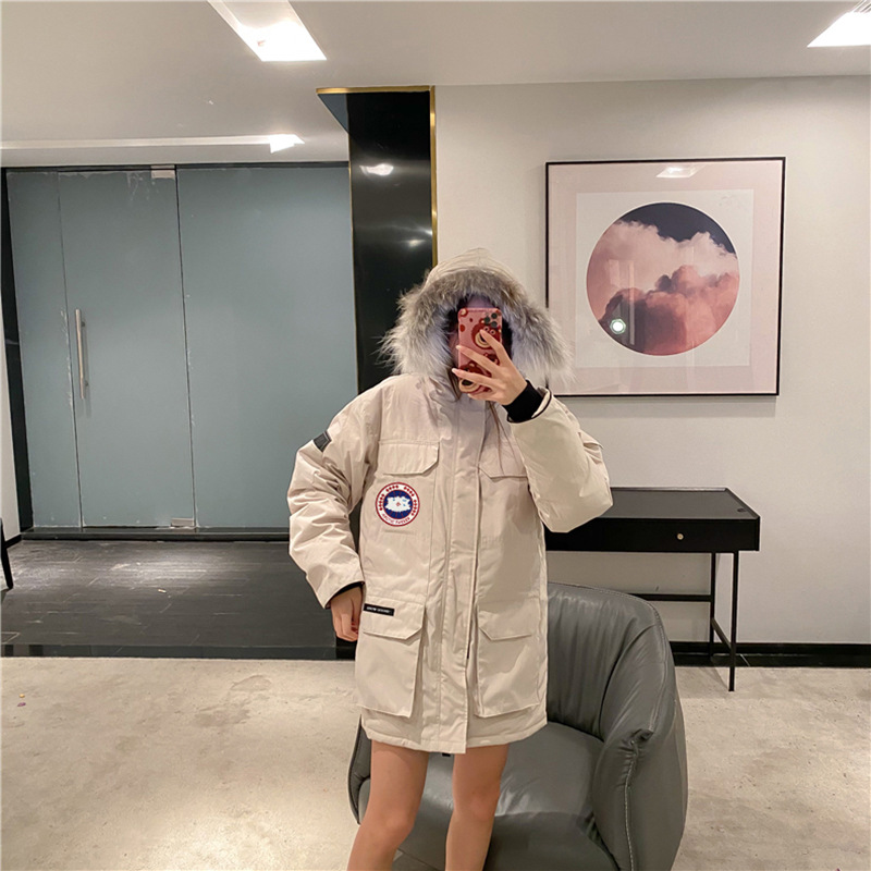 08远征工装派克服外套女2025冬季新款加厚保暖中长款羽绒服男