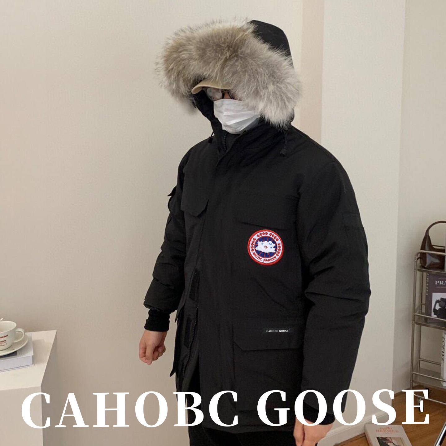 莆田大鹅08远征中长款羽绒服女款工装派克服大衣抗寒保暖外套男款