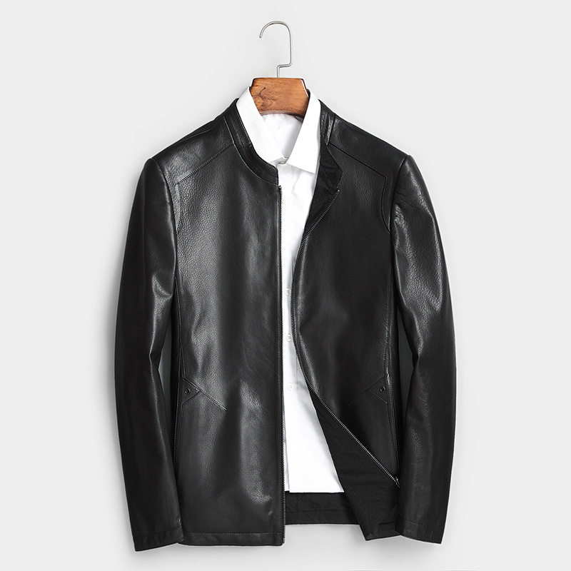 工厂秋冬真皮皮衣头层牛皮夹克男商务两面穿皮草短款纯牛皮