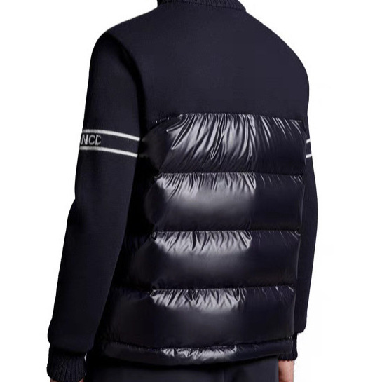 蒙家25 M家新款 PWB系列拼接绗缝高领拉链羽绒拼接针织衫 男款