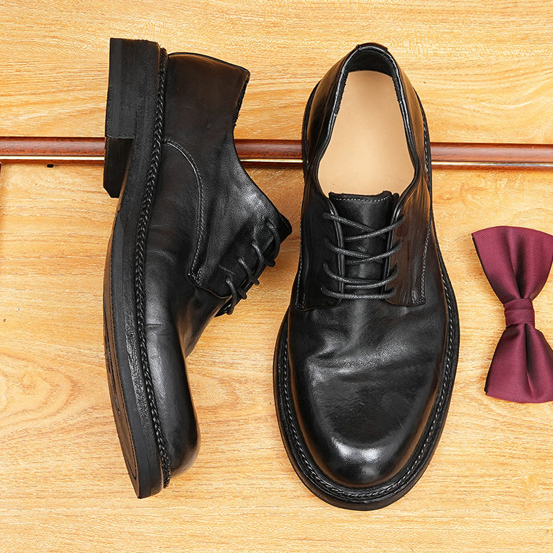 【足】高端手工现货固特异男鞋全牛皮底系带商务休闲鞋英伦复古鞋