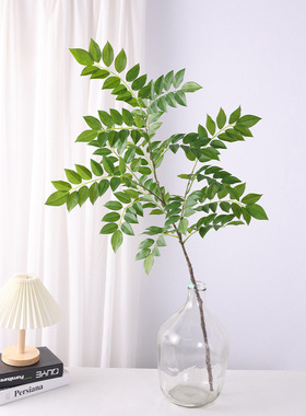 大枝黄花梨叶 仿真绿植家居软装饰工程婚庆摆件人造树插花假树叶