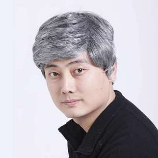 假发扮演老爷爷 表演假发道具白色假发套 表演老人假发男短发发套