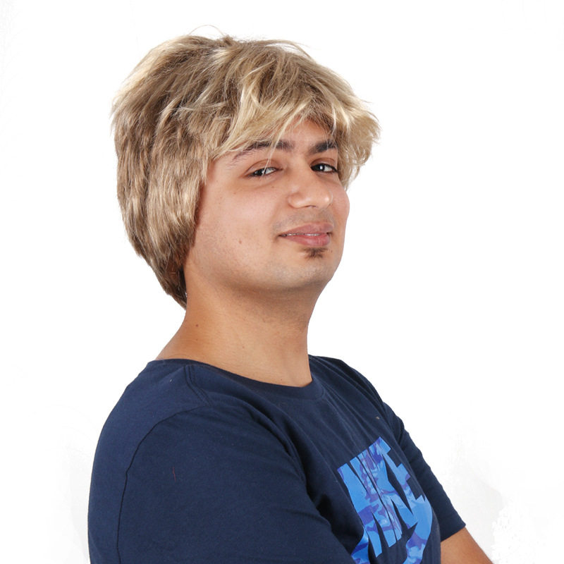 外国人假发金棕色男假发欧美短头发假发蓬松帅气欧美男生假发发套