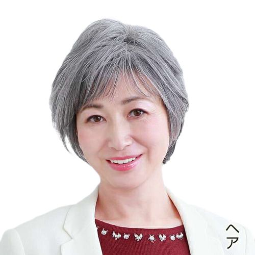 花白假发短直发老太太假发白发