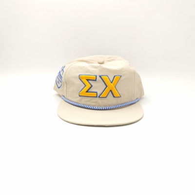 Sigma Chi Rope Hat ΣΧ美国大学兄弟会联名尼龙防水冲浪薄款软