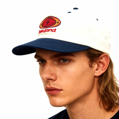 Cottonon Beyond cap 澳洲街头潮牌复古磨毛棉拼色老爹帽浅顶滑板