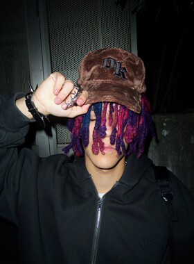 ITSOKAY OK Monogram Fuzzy Snapback Hat美地下车潮牌毛绒棒球帽