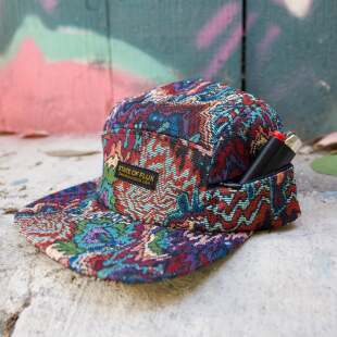 Zippered Surrealism 5-Panel Hat 美潮牌编织帆布五片帽提花工艺