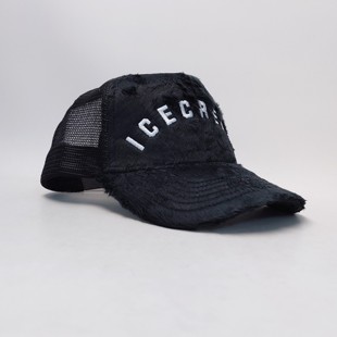 ICECREAM Spring '25 FUR TRUCKER CAP -BBC黑色绒毛货车帽卡车帽