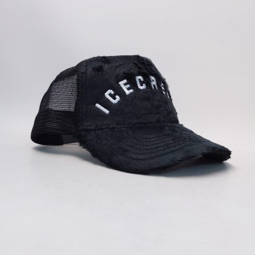 ICECREAM Spring '25 FUR TRUCKER CAP -BBC黑色绒毛货车帽卡车帽