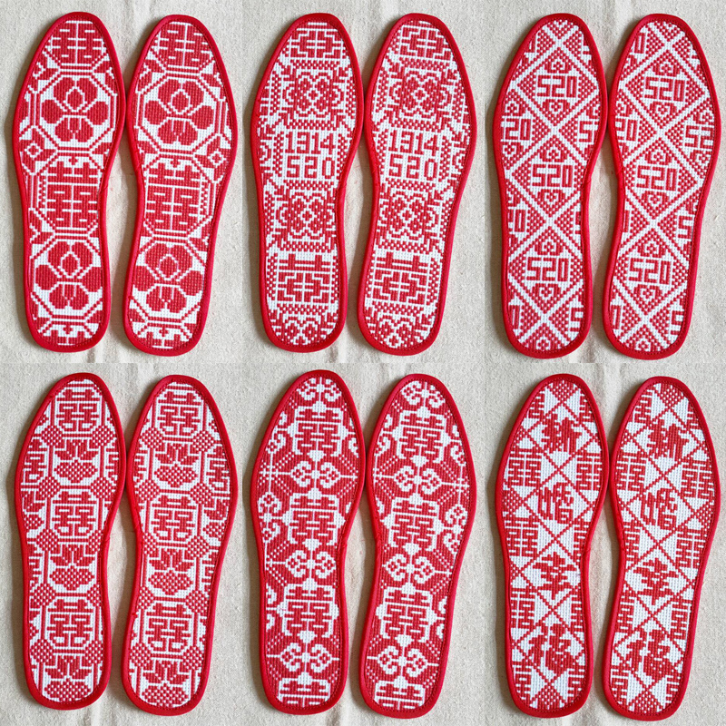 纯棉布印花带针鞋垫半成品十字绣