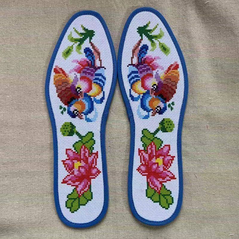 半成品鞋垫自己绣彩边十字绣鞋垫男女印花纯手工鞋垫纯棉布带针线,服饰配件/皮带/帽子/围巾,鞋垫,淘宝优惠券,粉丝福利购,淘宝优惠卷