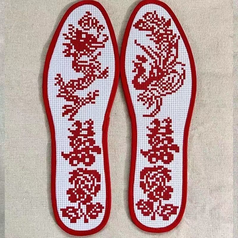 半成品鞋垫自己绣彩边十字绣