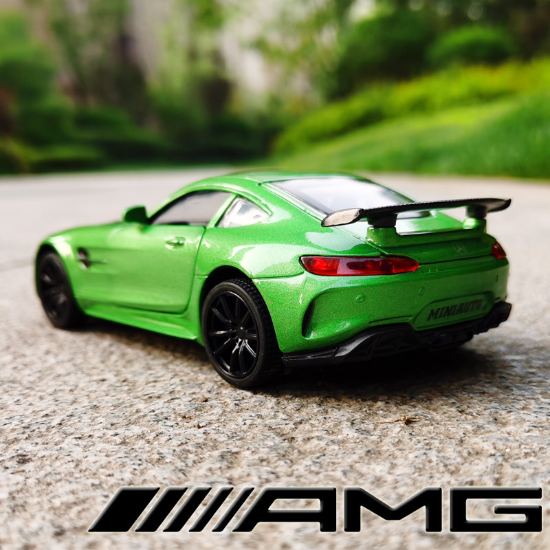 메르세데스-벤츠 AMG 스포츠카 GTR 합금 자동차 모델 소년 선물 어린이 풀백 장난감 자동차 시뮬레이션 소리와 빛 모델