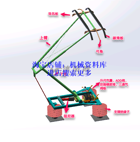 CRH系列高速铁路动车组受电弓结构3D图纸SW模型铁路设备【484】