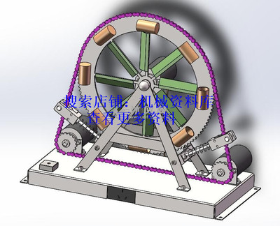 仿摩天轮海浪发电机模型设计参考3DSolidWorks格式图纸【264】