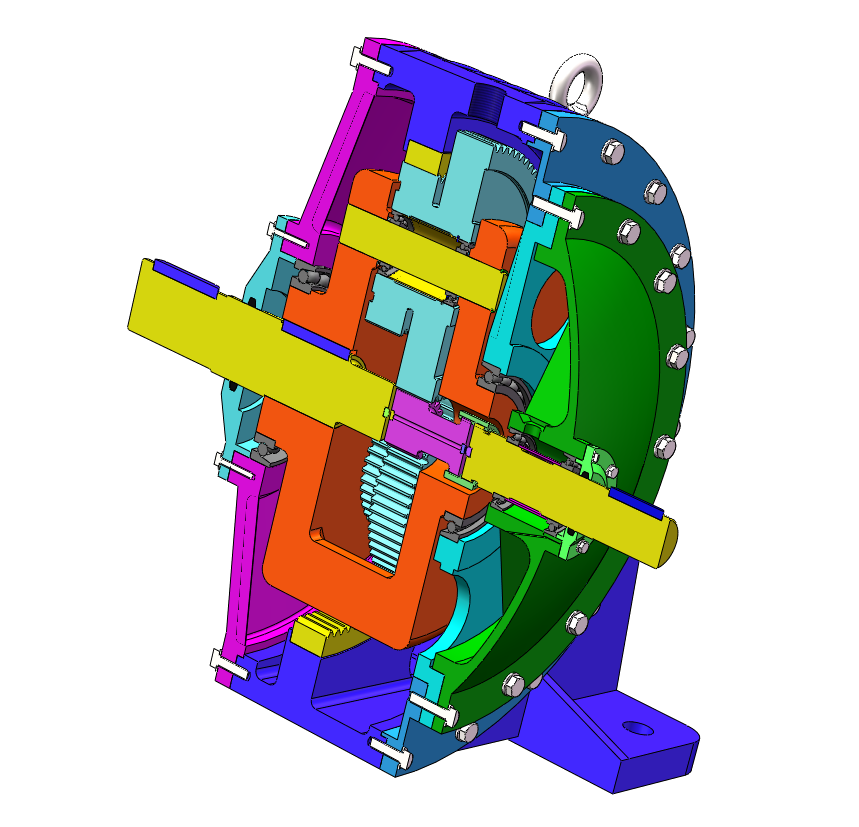 2k-h型nw行星减速机3d图纸sw2014 cad设计参考减速箱减速器【524
