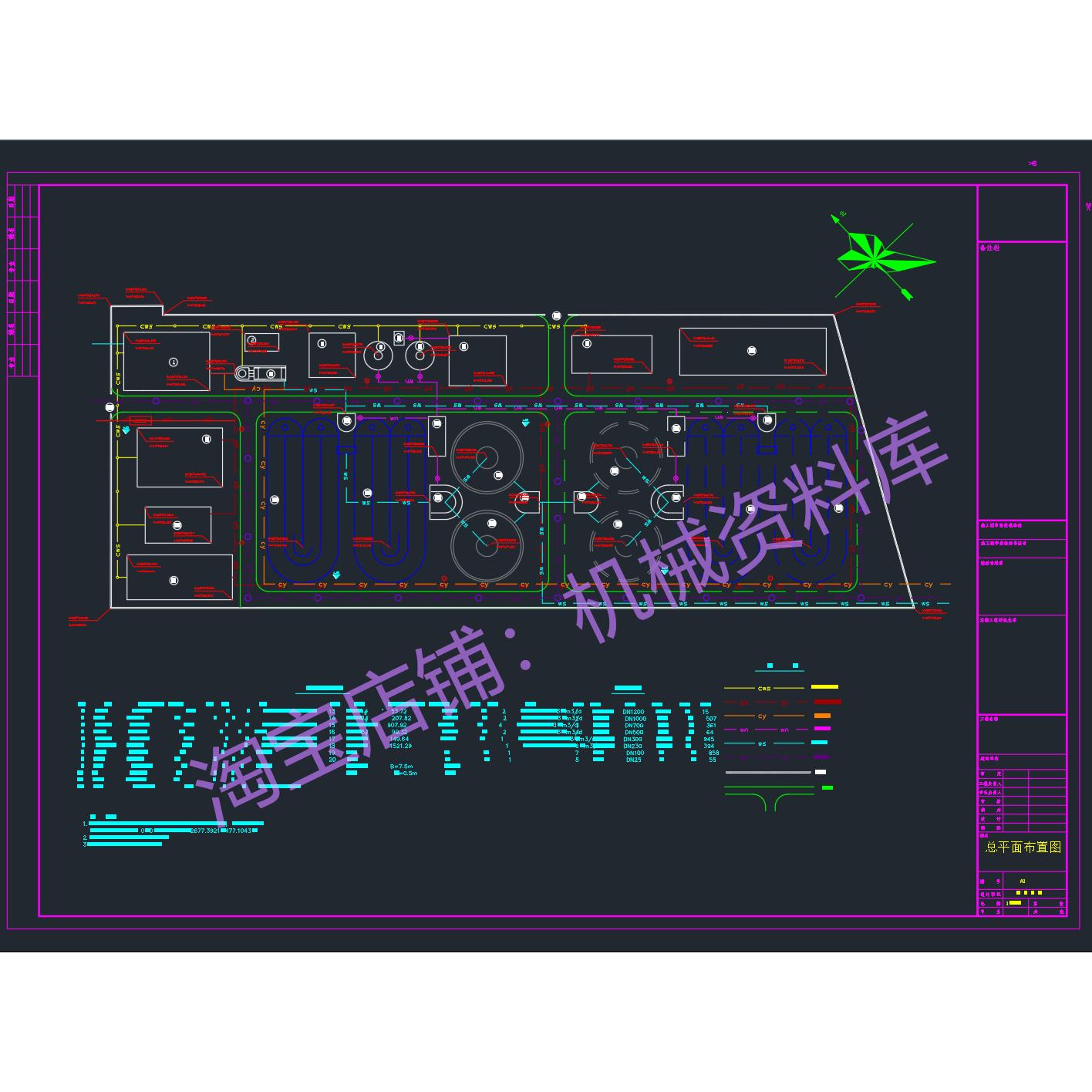 1.5万m3d城镇污水厂设计(含污泥工艺流程氧化沟) CAD+说明书[A85