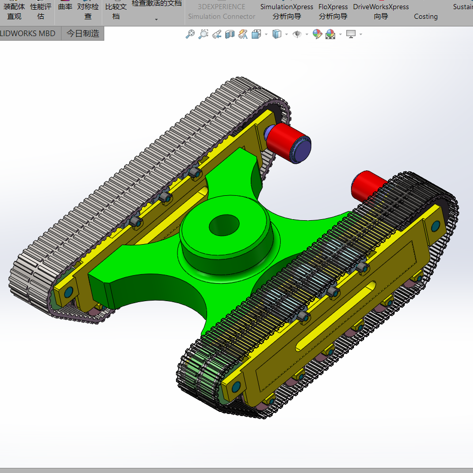 直履带车轮模型3d图纸solidworks格式履带设计参考资料【202】