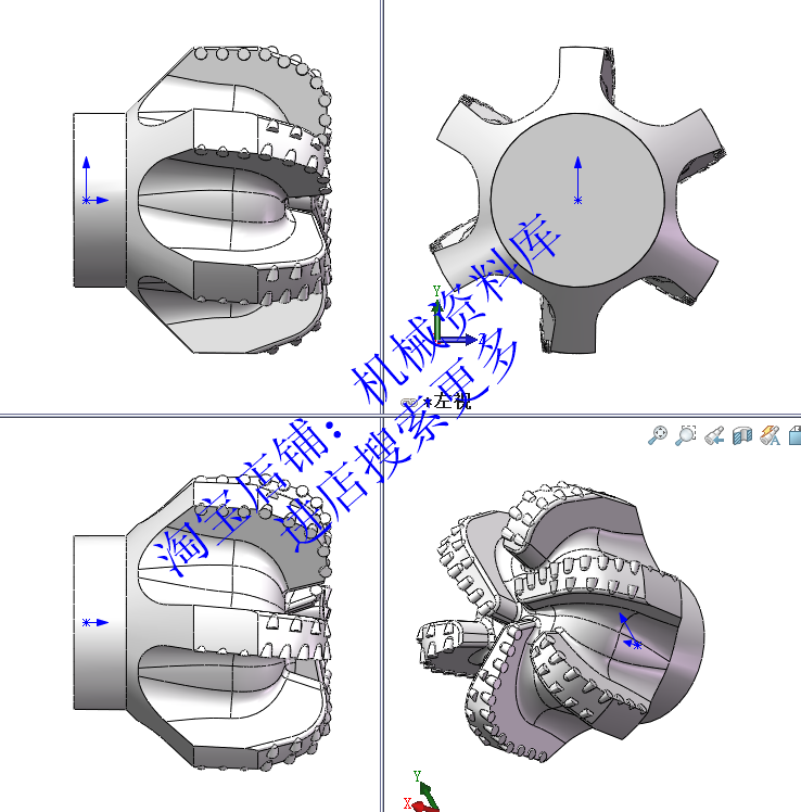 石油行业PDC钻头三维3D图纸UG及STEP格式设计参考资料【747】