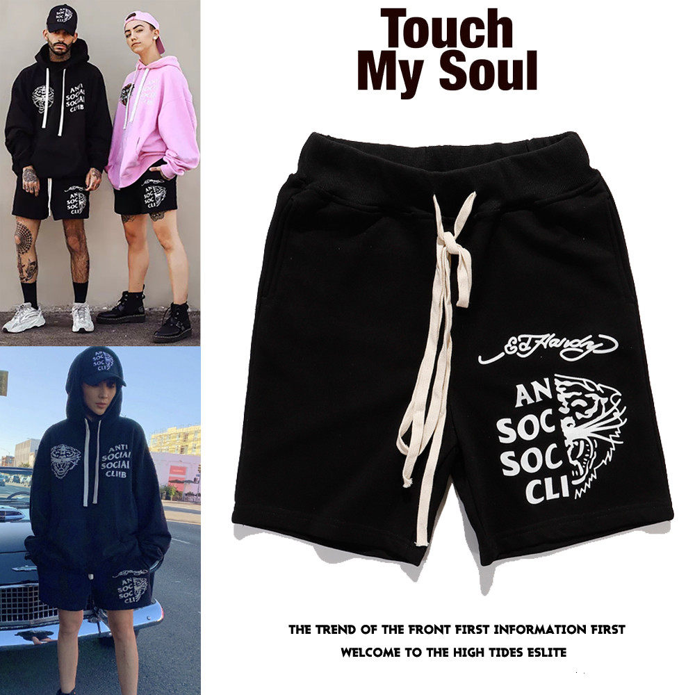 ins网红eh联名assc亚洲限定潮牌嘻哈春夏虎头纹印花短裤男女情侣