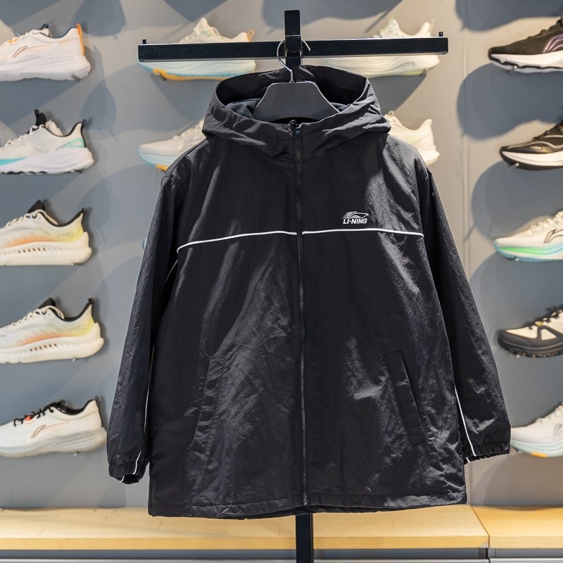 李宁男大童加绒运动风衣2026春季新款防泼水宽松连帽外套YFDW011,运动服/休闲服装,运动风衣,淘宝优惠券,粉丝福利购,淘宝优惠卷