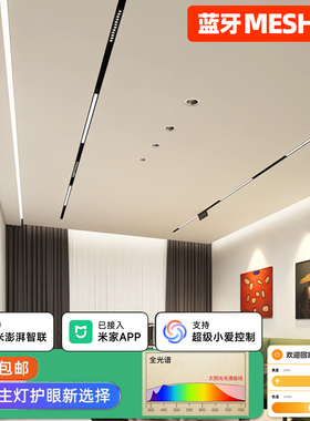 智能无极调光调色led磁吸轨道灯窄边简约已接入米家APP客厅无主灯