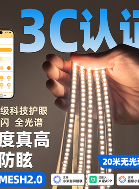已接入米家APP智能Smd灯带高亮防眩护眼全光谱led双眼皮线条灯带