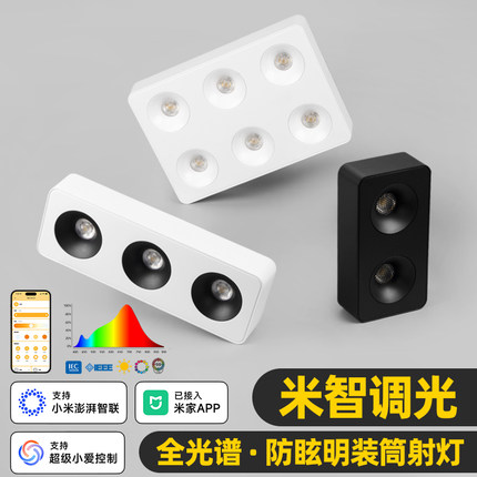 智能超薄明装LED斗胆灯防眩家用接入米家APP小爱同学无主灯筒射灯