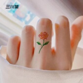防水持久 三川集tattoo 原创玫瑰花小图案手指纹身贴 小仙女贴纸