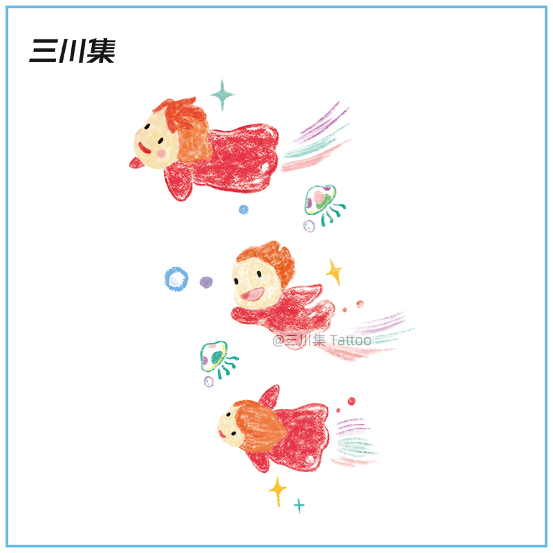 彩色小清新手臂纹身贴