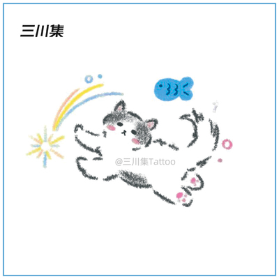 可爱小猫纹身贴防水持久