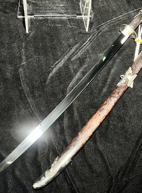【辽刀】复刻辽代刀剑白铜装黑檀木鞘一体锰钢刀剑收藏 未开刃
