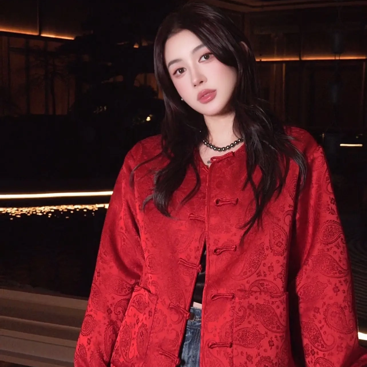 G郭彦彤新中式国风真丝羊毛新款国风外套提花红色加厚WT1126,女装/女士精品,短外套,淘宝优惠券,粉丝福利购,淘宝优惠卷