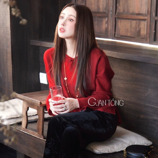 Gyantong郭彦彤100%羊毛中式 DD1218 软糯国风套头绒感不扎肤秋款