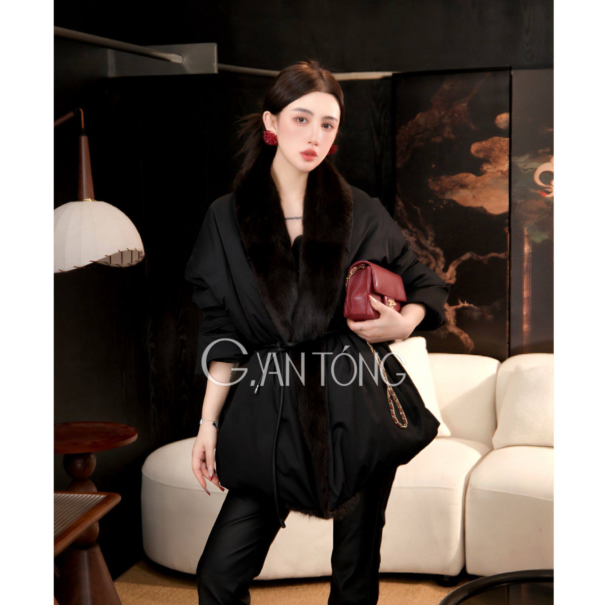 设计感拼接中长款羽绒服保暖百搭外套WT1082