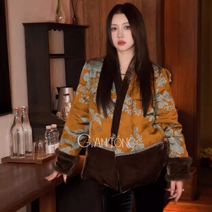 冬款90鹅绒拼水貂羽绒服外套女高级显瘦WT1065
