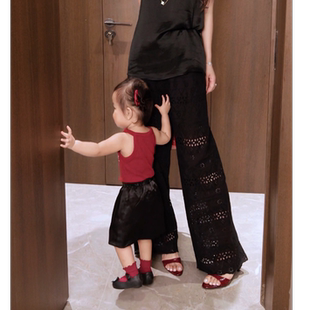 阔腿裤 宽松休闲裤 女KZ89 刺绣绣花蕾丝镂空2025新款 G.yantong夏季