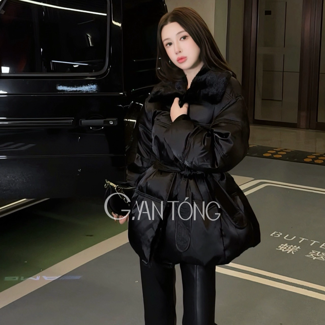 水貂领真丝90鹅绒服加厚保暖