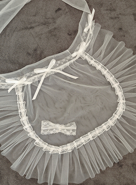 lolita蕾丝少女一片式系带半身裙韩国小众蝴蝶结网纱围裙百搭显瘦