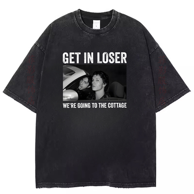 欧美Ilya Rozanov 81复古水洗黑做旧短袖T恤男女印花圆领嘻哈上衣