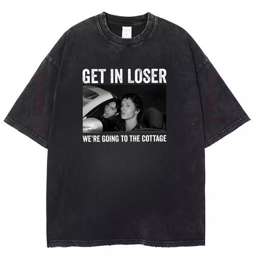 欧美Ilya Rozanov 81复古水洗黑做旧短袖T恤男女印花圆领嘻哈上衣